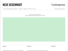 Tablet Screenshot of contemporary.neuegegenwart.de